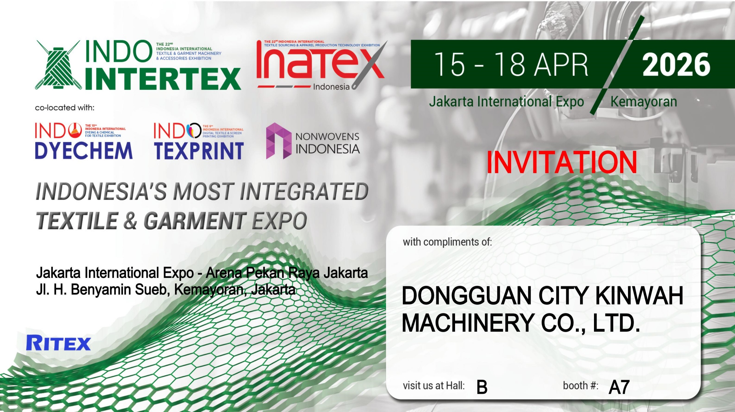 The 22nd indonesia international textile&garment machinery&accessories exhibition